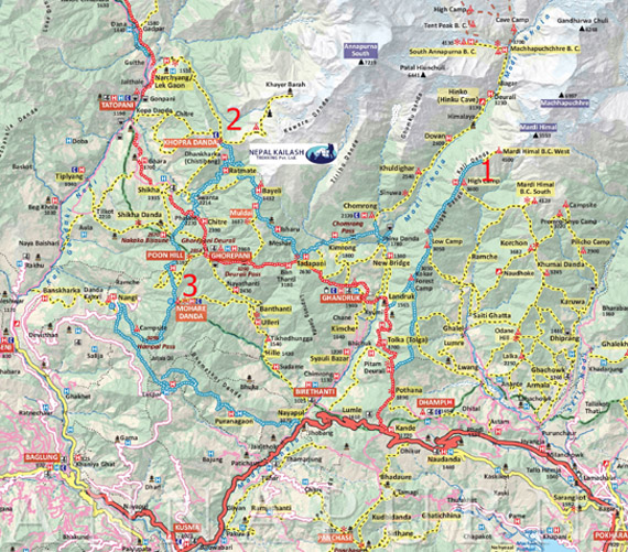 Annapurna Region Trekking Trip Map