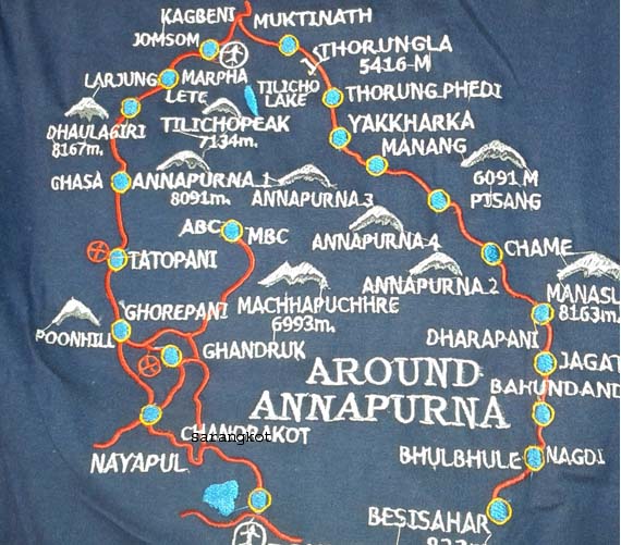 Annapurna Region Trekking Trip Map