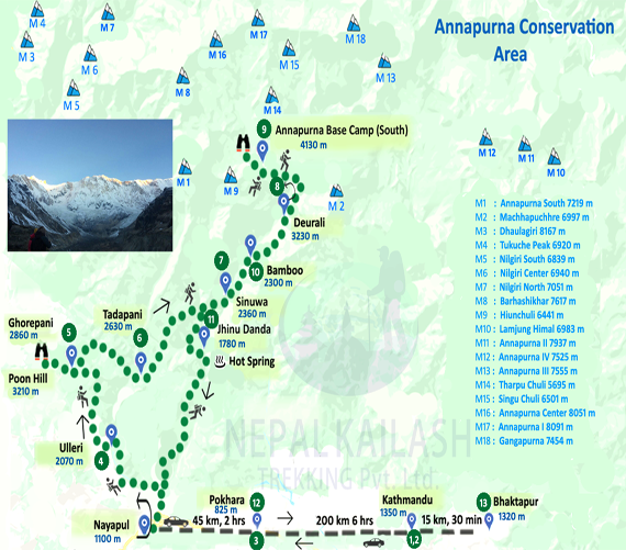 Annapurna Region Trekking Trip Map