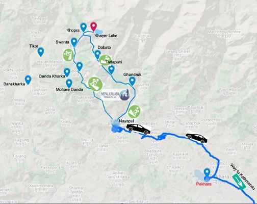 Annapurna Region Trekking Trip Map