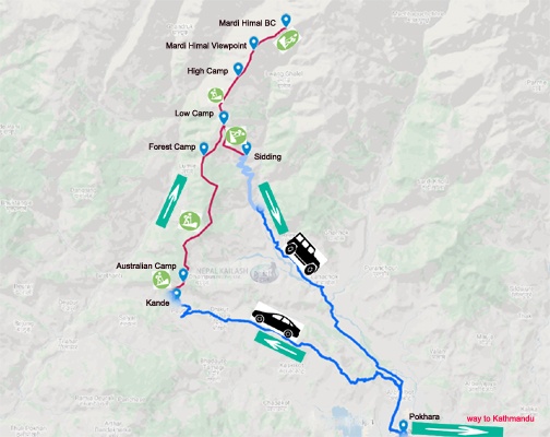 Annapurna Region Trekking Trip Map