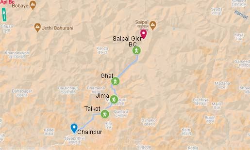 Nature Trekking Trip Map